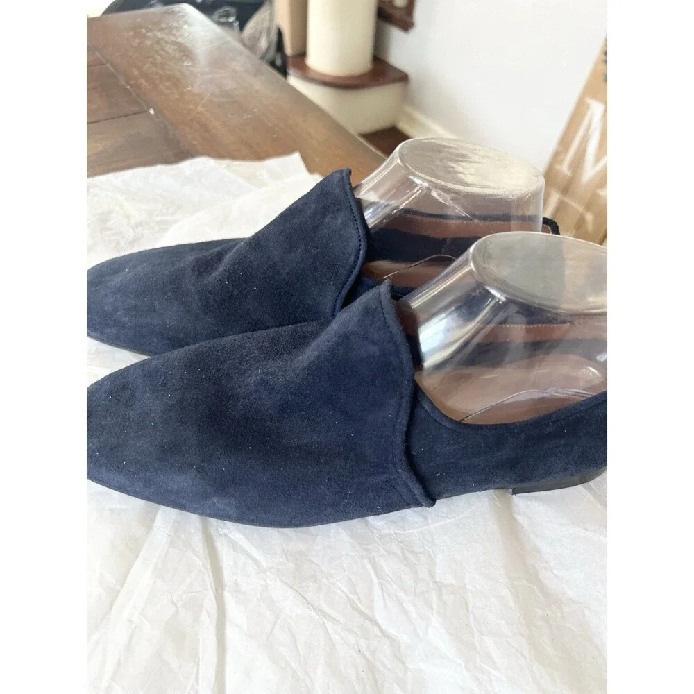Aquatalia Revy Dress Suede Loafer Weatherproof Shoes Blue Women's Size 10 M $199